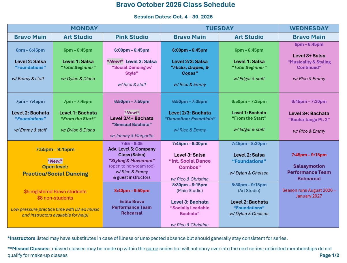 October schedule 2026 pg1